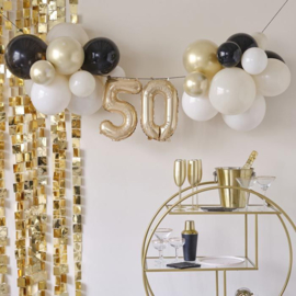 Slinger met ballonnen 50 Champagne Noir Ginger Ray