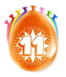 Happy party balloons - 11 jaar (8st)