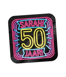 Huldeschild Neon 50 jaar Sarah