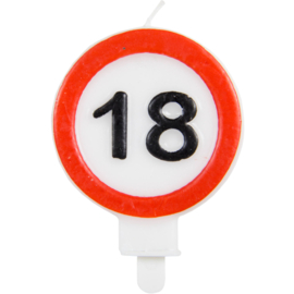 Kaars 18 Jaar Verkeersbord