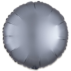 Folieballon rond satin grafiet (43cm)