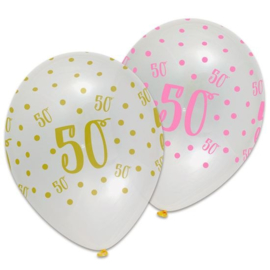 Ballonnen 50 pink chic 30 cm 6 stuks