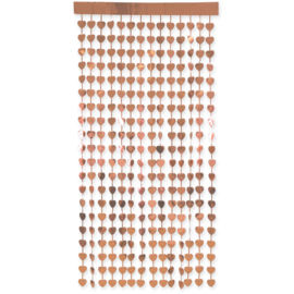Deurgordijn Folie Hartjes Roségoud - 2x1 m