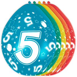 5 Jaar Verjaardag Ballonnen - 5 stuks
