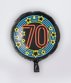 Folieballon Neon 70 Jaar - 45 cm