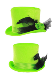 Mini hoge hoed dames neon groen
