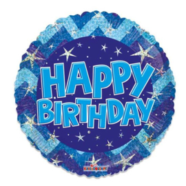 Folieballon blue Holographic HBD - 46 cm