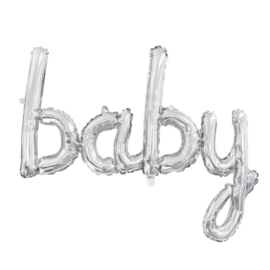 Folie Ballon Baby Zilver 119cm Leeg