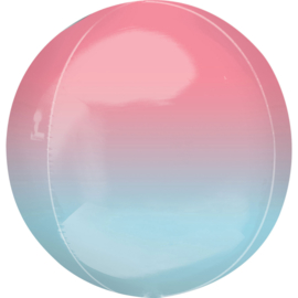 Folieballon Orbz Ombré Pastel Roze & Blauw - 40 cm