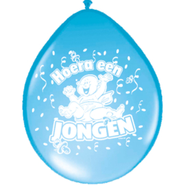 Geboorte Ballonnen - Hoera een Jongen - 8 stuks