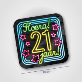 Neon onderzetters - 21 jaar