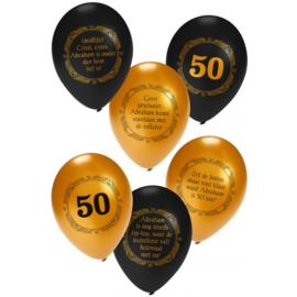 Abraham metallic zwart/goud ballonnen