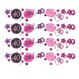 Confetti sparkling pink '40' (34gr)