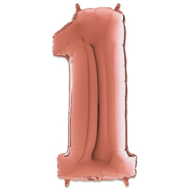 Cijfer 1 Rosé Goud - 66 cm