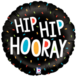 Folieballon Hip Hip Hooray - 45 cm