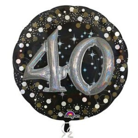 Folieballon 40 Jaar 3D Sparkling  - 81 cm