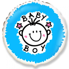 Folieballon geboorte baby Boy 45 cm