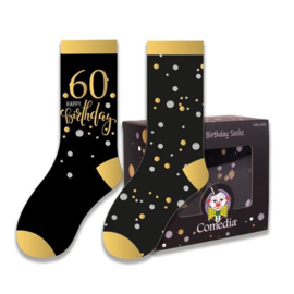 Cadeau sokken 60 jaar goud (2 paar)