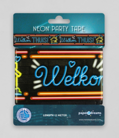 Neon party tape - Welkom thuis - 12 meter