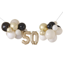 Slinger met ballonnen 50 Champagne Noir Ginger Ray