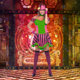 Steampunk Jurk Neon Dames