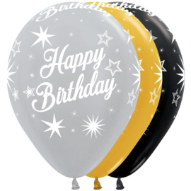 Ballonnen Happy Birthday Sparkle (1st)