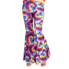 Hippie broek wijde pijpen Rainbow tie dye