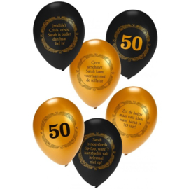 Sarah metallic zwart/goud ballonnen