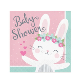 Servetten baby shower bunny 33cm  20 stuks