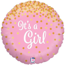 Folieballon Glitters It's a Girl - 45 cm