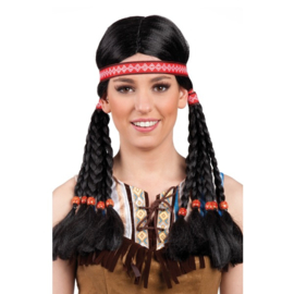 Pruik Indian Makawee met hoofdband