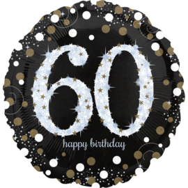 Folieballon 60 birthday sparkling - 73 cm