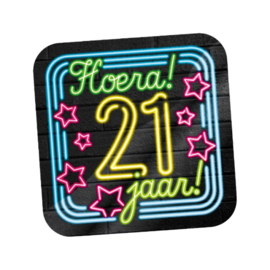 Huldeschild Neon 21 jaar