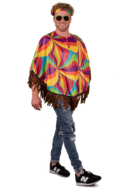 Hippie poncho multi kleuren