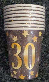 30 Jaar Party Gold Bekers - 8 stuks