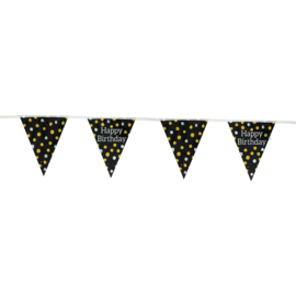 Vlaggenlijn Glossy Black 'Happy Birthday' - 4 meter