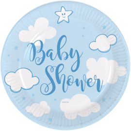 Blauwe Babyshower Jongen Borden 18cm - 8 stuks