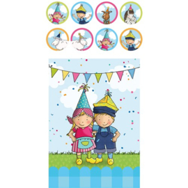 Uitdeelzakjes Fien & Teun met stickers (FSC, 8st, 20x13cm)
