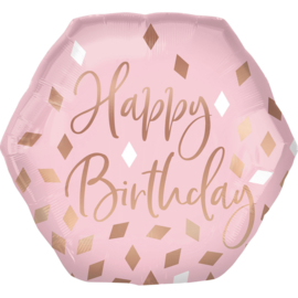 Folieballon Supershape Blush Birthday - 58 cm