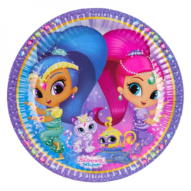 Bordjes Shimmer en Shine 8 stuks 23 cm multicolor