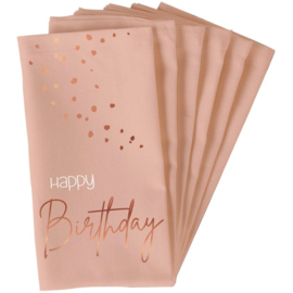 Servetten Elegant Lush Blush Happy Birthday 33x33cm - 10 stuks