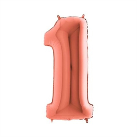 Cijfer 1 Rosé Goud - 100 cm