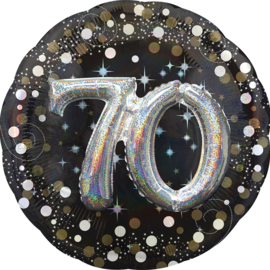 Folieballon 70 Jaar 3D Sparkling - 81 cm