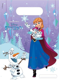 Frozen Uitdeelzakjes Snowflakes 23x16,5cm 6 stuks