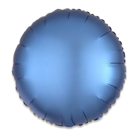 Folieballon rond satin azuurblauw (43cm)