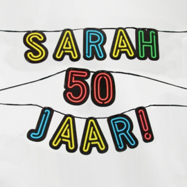 Neon slinger - Sarah 50 jaar!