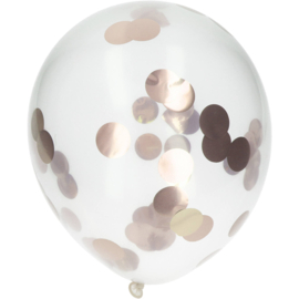 Ballonnen met Rosé Goudkleurige Confetti 30cm - 4 stuks