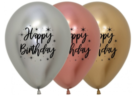 Ballonnen Happy Birthday Reflex (1st)