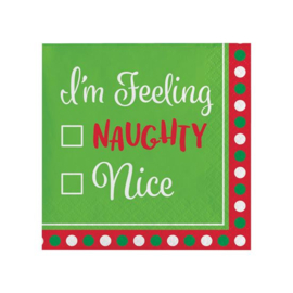 Servetten Kerst, Naughty or Nice 25x25cm – 16 stuks