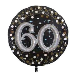 Folieballon 60 Jaar 3D Sparkling - 81 cm